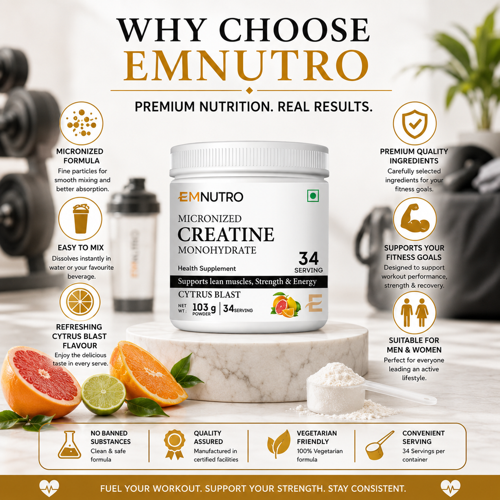 Creatine Monohydrate Micronized Powder, Cytrus Blast, 103 g