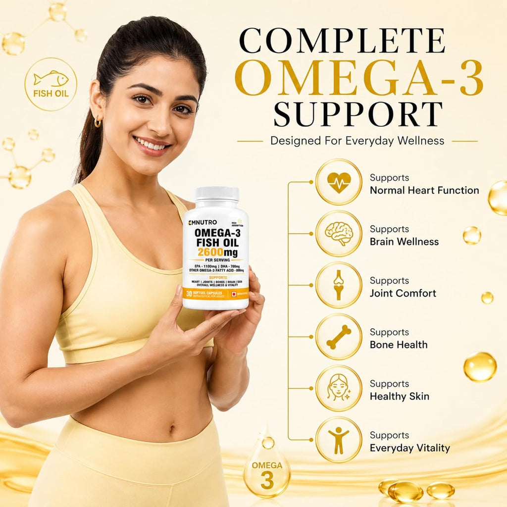 Omega 3 Fish Oil 2600mg Softgel Capsules