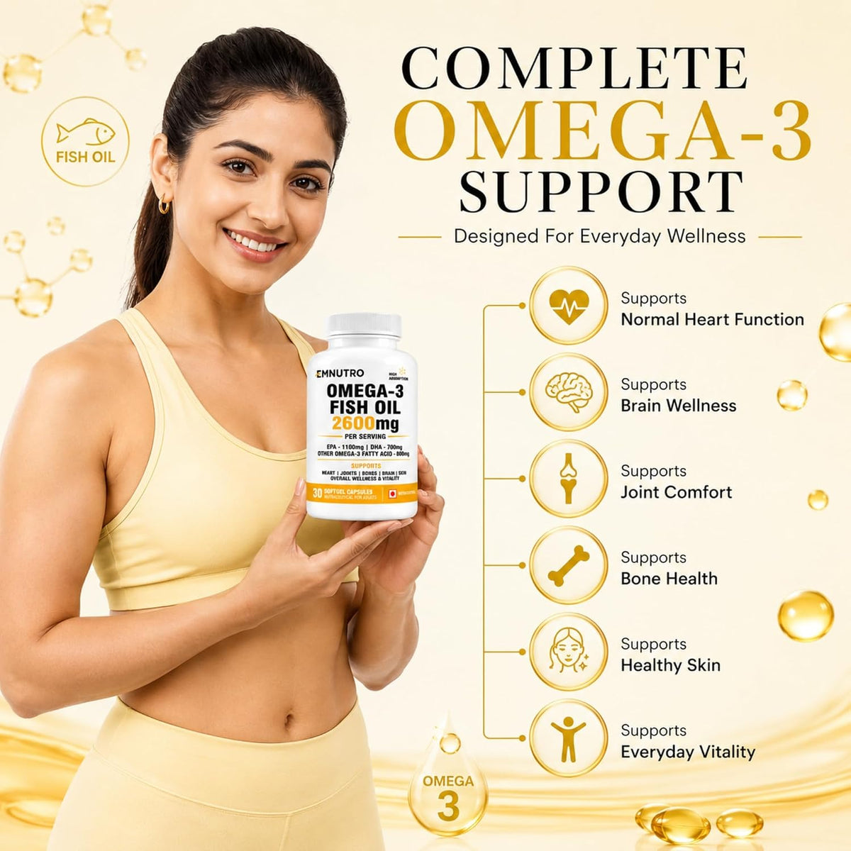 Omega 3 Fish Oil 2600mg Softgel Capsules