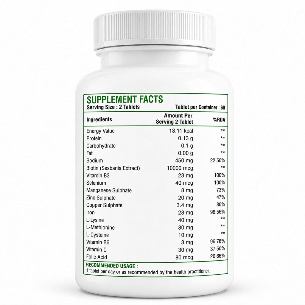 Plant Based Biotin Tablets for Adults