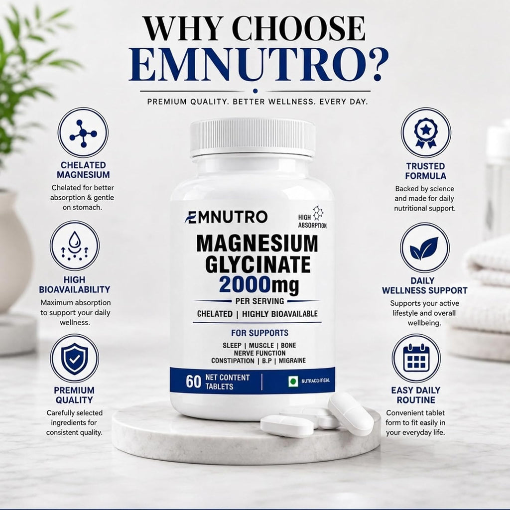 Magnesium Glycinate 2000mg Per Serving Tablets
