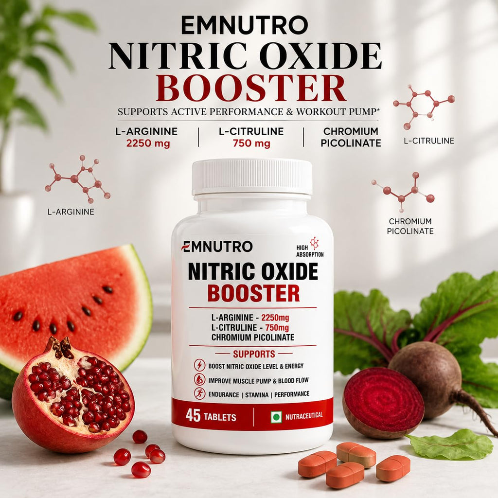 Nitric Oxide Booster Tablets with L-Arginine 2250mg, L-Citrulline 750mg & Chromium Picolinate