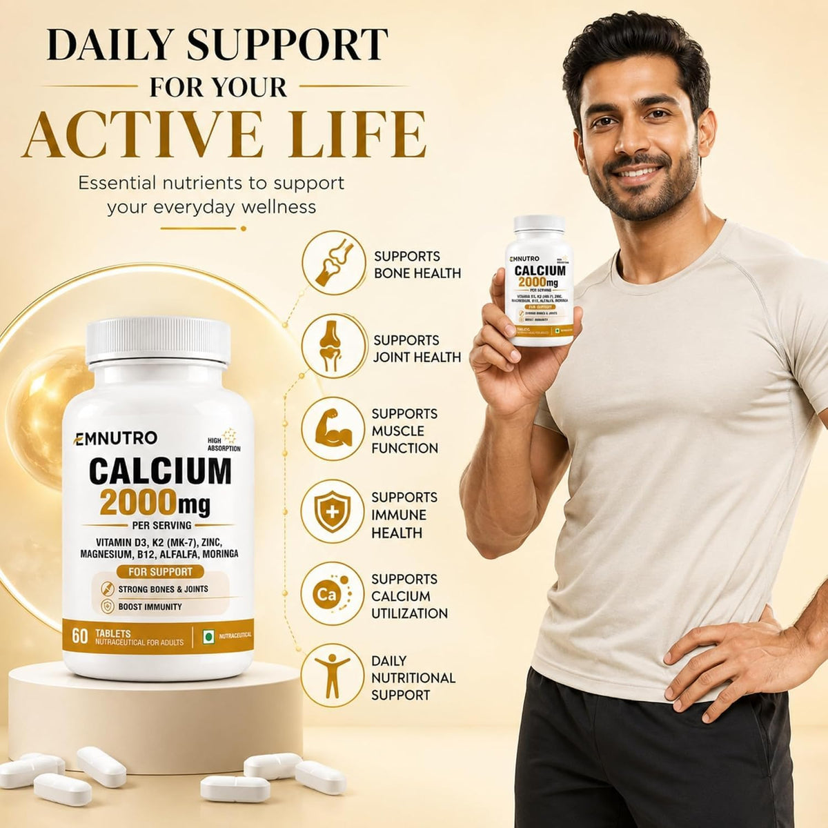 Calcium 2000 mg Per Serving Tablets