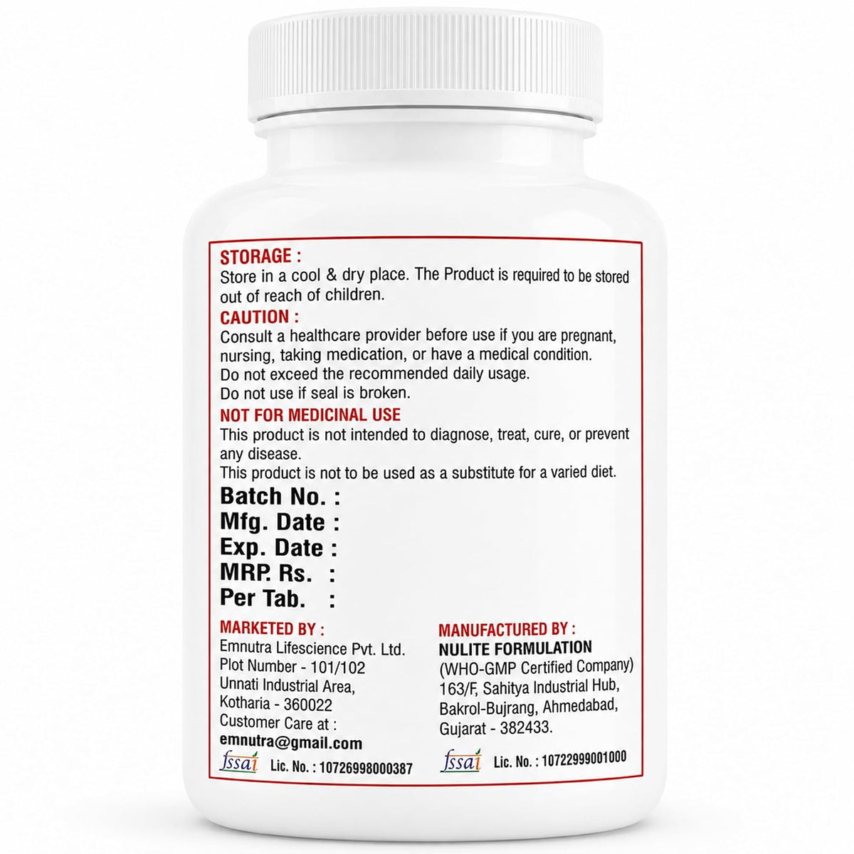 Nitric Oxide Booster Tablets with L-Arginine 2250mg, L-Citrulline 750mg & Chromium Picolinate