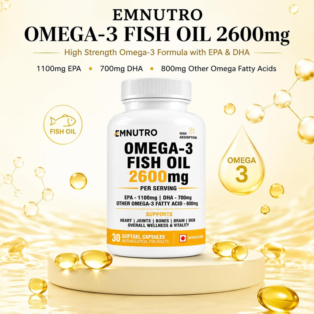 Omega 3 Fish Oil 2600mg Softgel Capsules