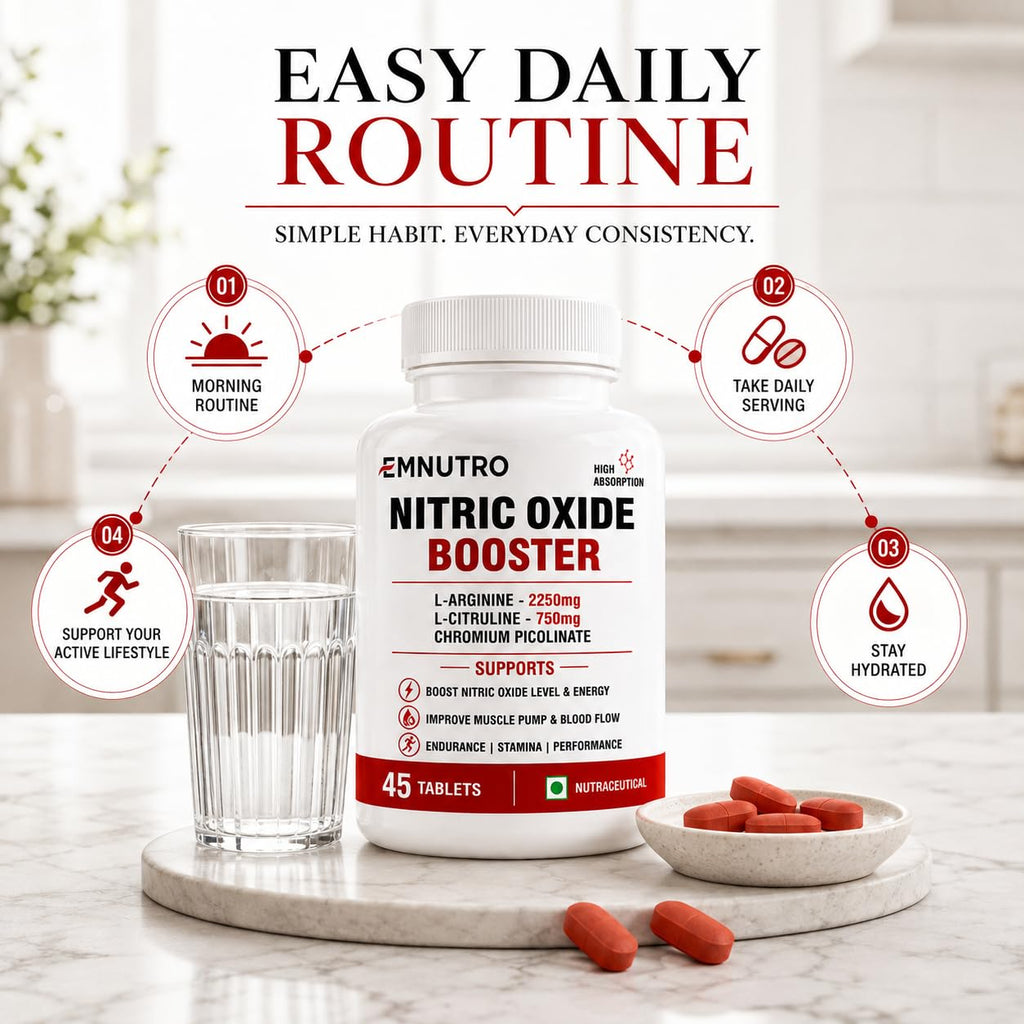 Nitric Oxide Booster Tablets with L-Arginine 2250mg, L-Citrulline 750mg & Chromium Picolinate