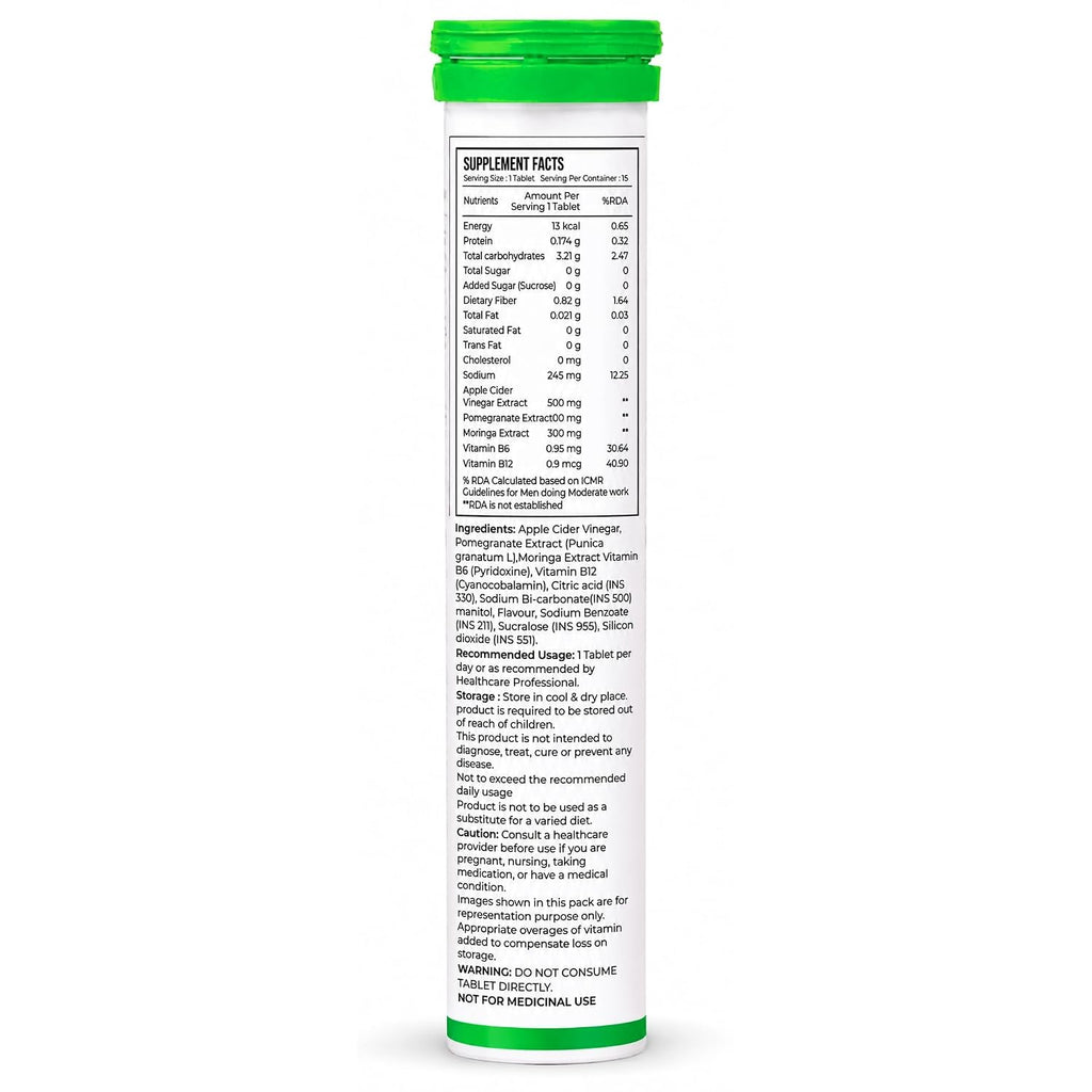 ACV + Moringa Supplement Powder, Green Apple Flavour