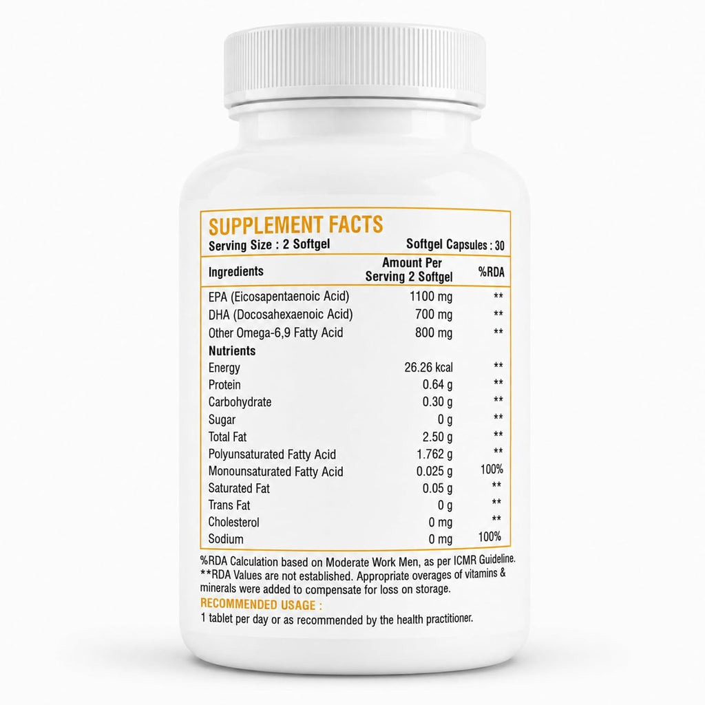 Omega 3 Fish Oil 2600mg Softgel Capsules