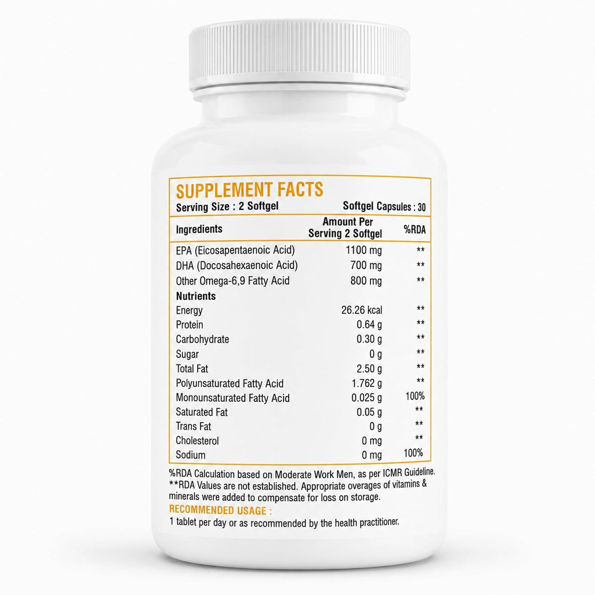 Omega 3 Fish Oil 2600mg Softgel Capsules