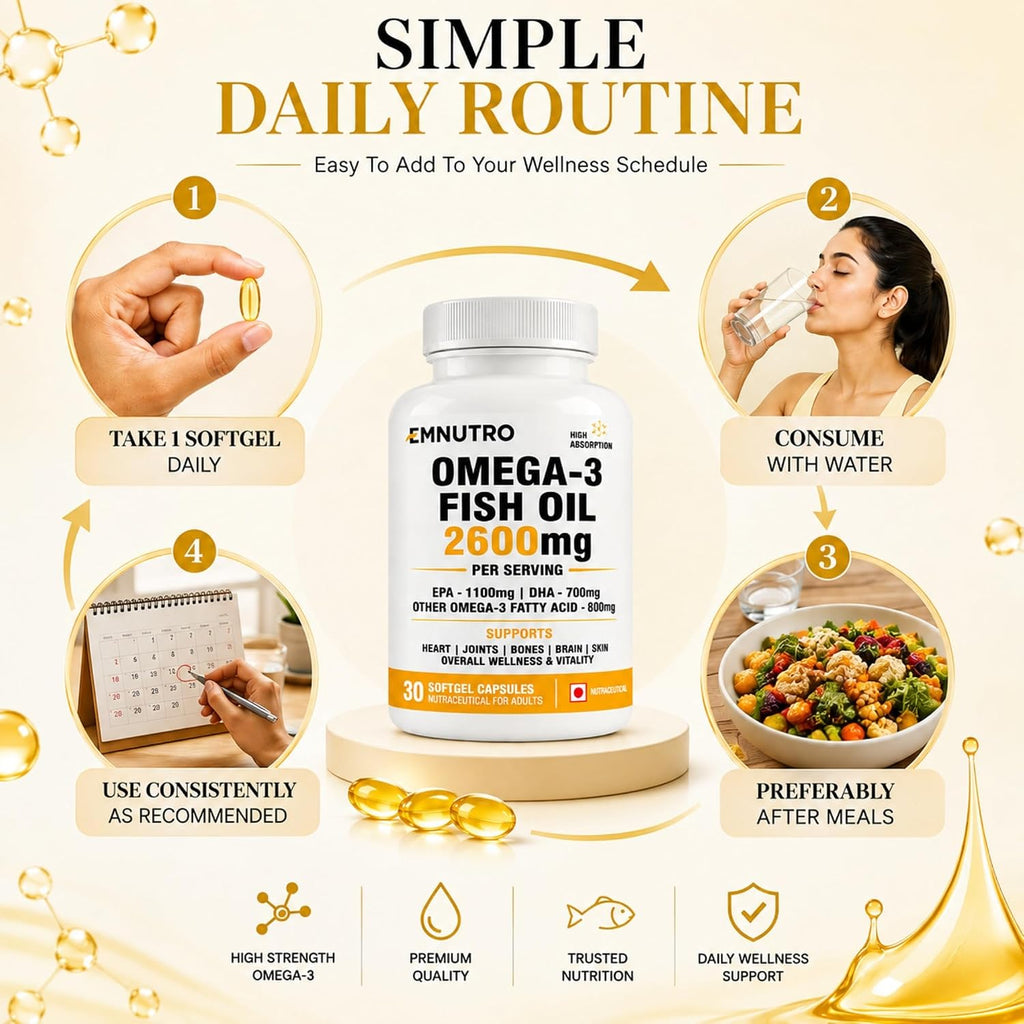 Omega 3 Fish Oil 2600mg Softgel Capsules