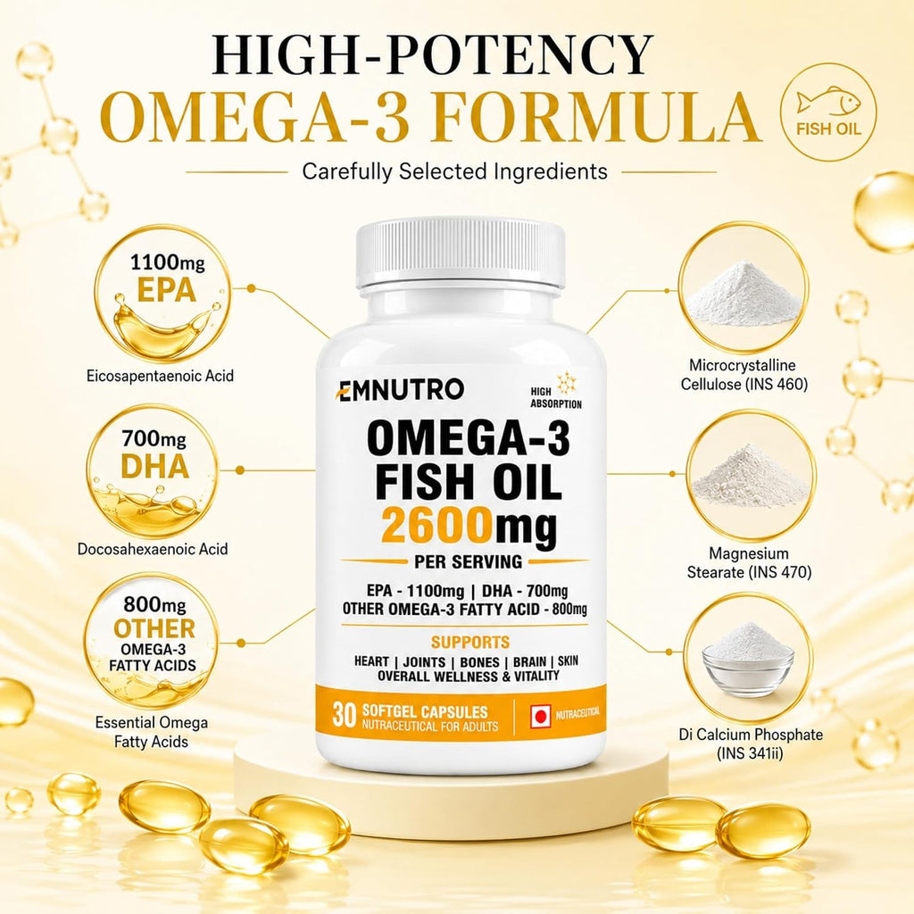 Omega 3 Fish Oil 2600mg Softgel Capsules