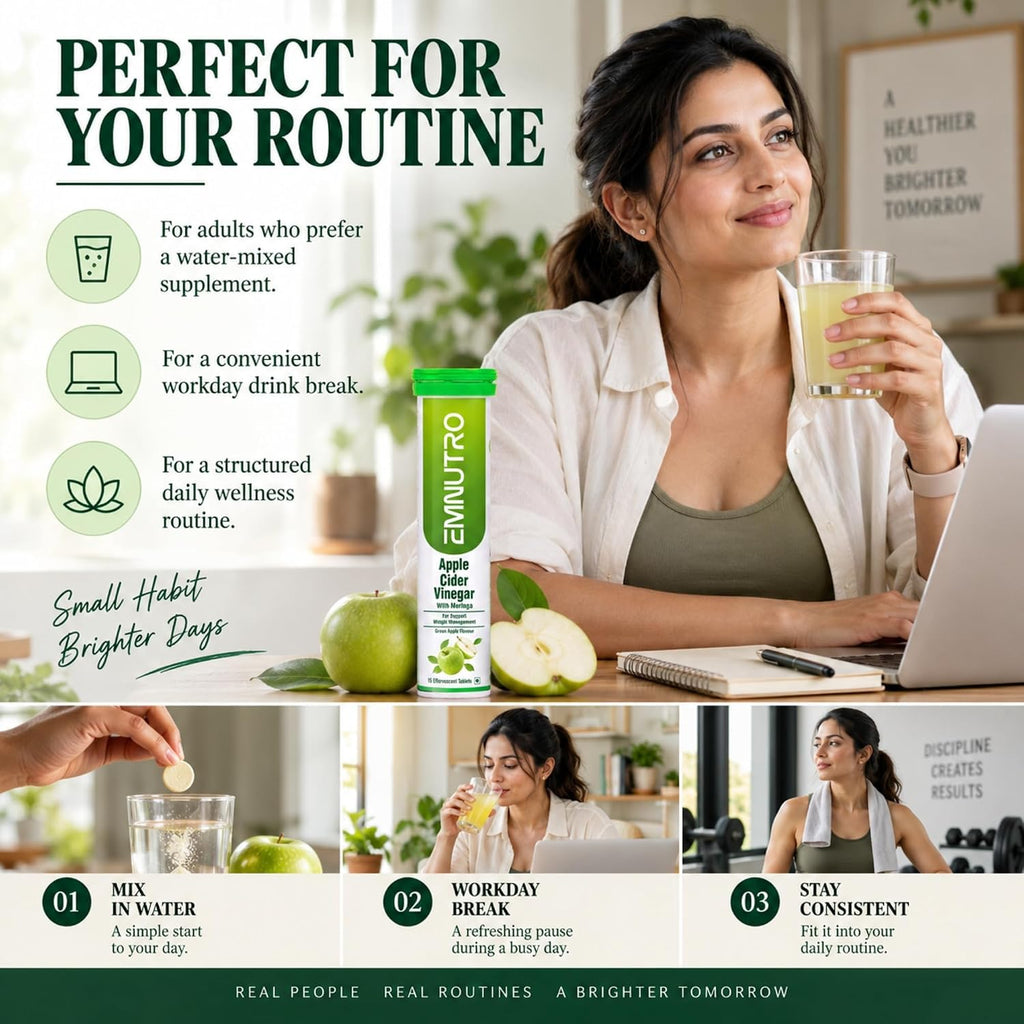 ACV + Moringa Supplement Powder, Green Apple Flavour