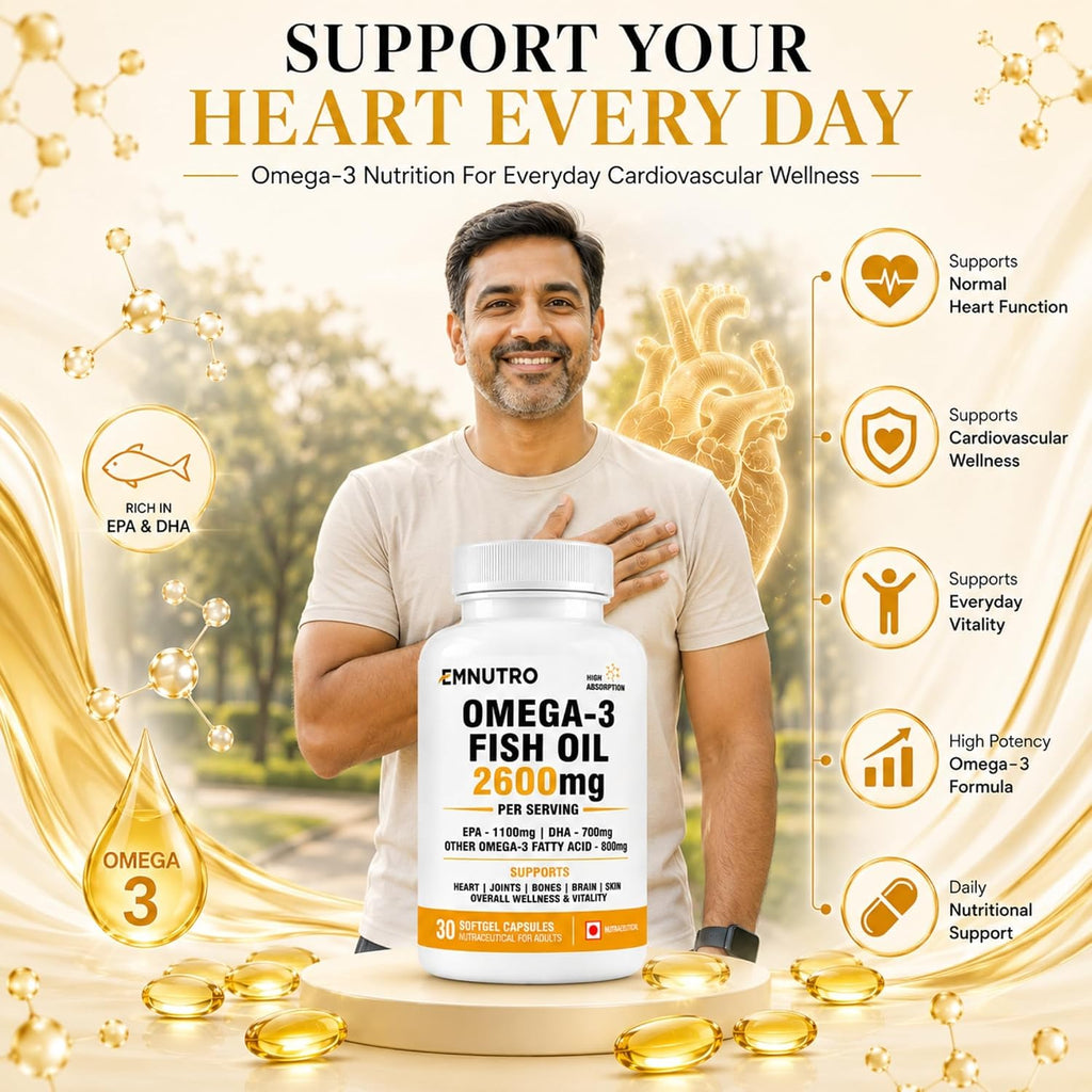 Omega 3 Fish Oil 2600mg Softgel Capsules