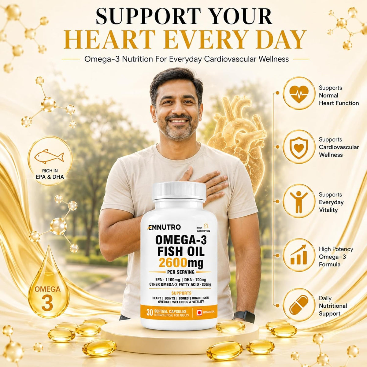 Omega 3 Fish Oil 2600mg Softgel Capsules