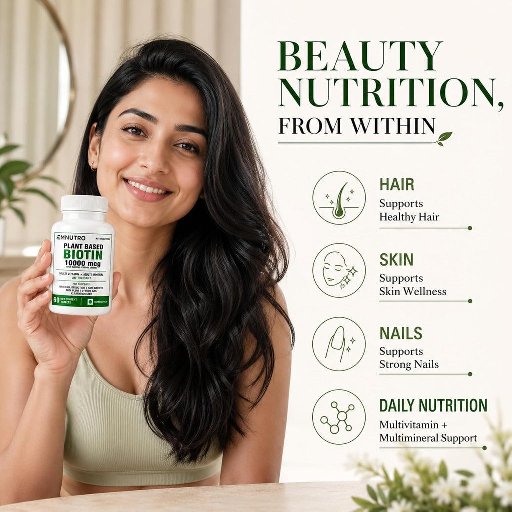 Plant Based Biotin Tablets for Adults