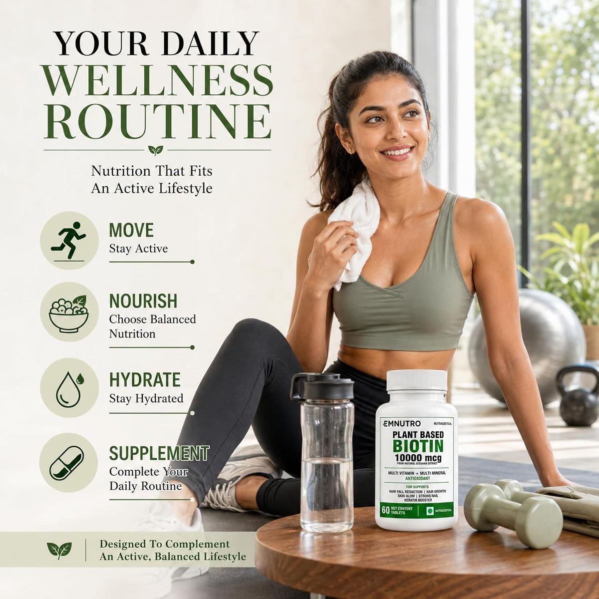 Plant Based Biotin Tablets for Adults