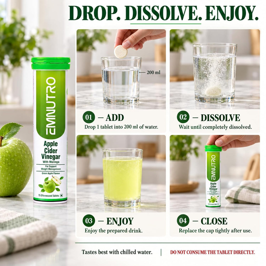 ACV + Moringa Supplement Powder, Green Apple Flavour