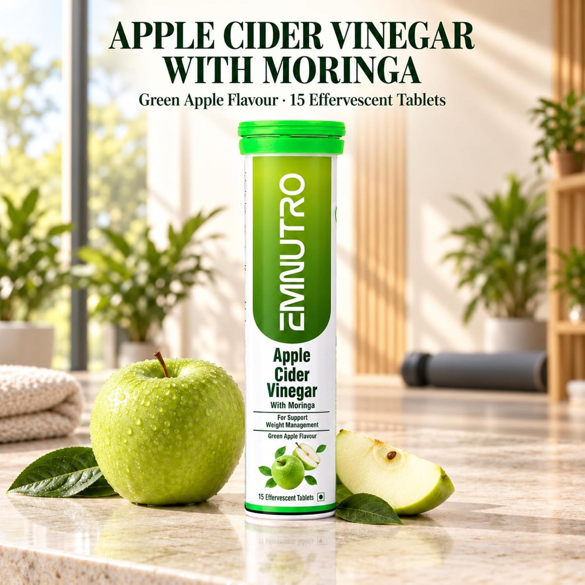 ACV + Moringa Supplement Powder, Green Apple Flavour